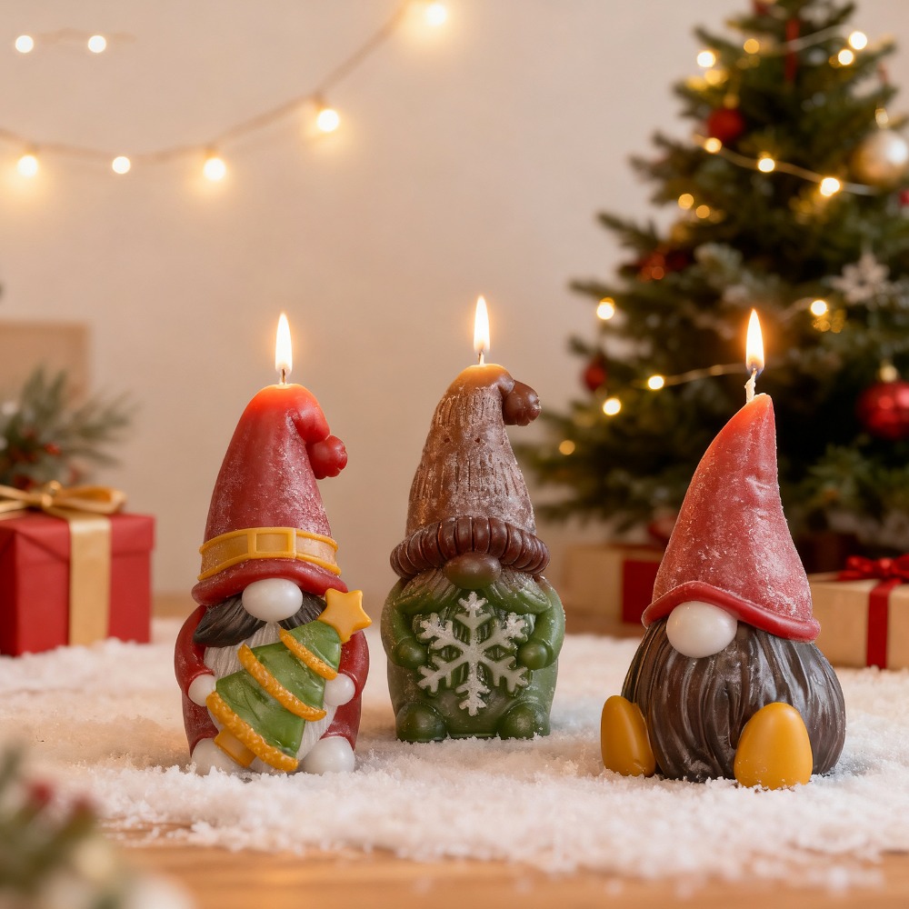 Art And Craft For Xmas - عيد الميلاد الأقزام سيليكون شمعة قوالب