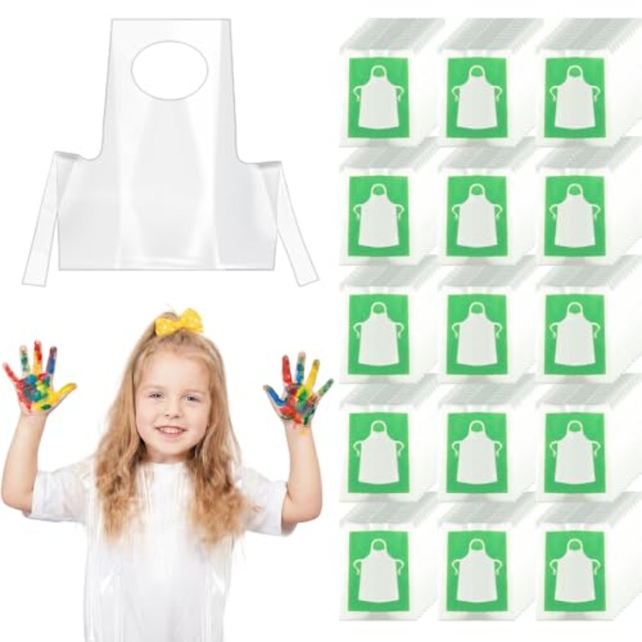 HKACSTHI مريلات بلاستيكية للاس - مراجعة Art Craft Toddlers وسعره