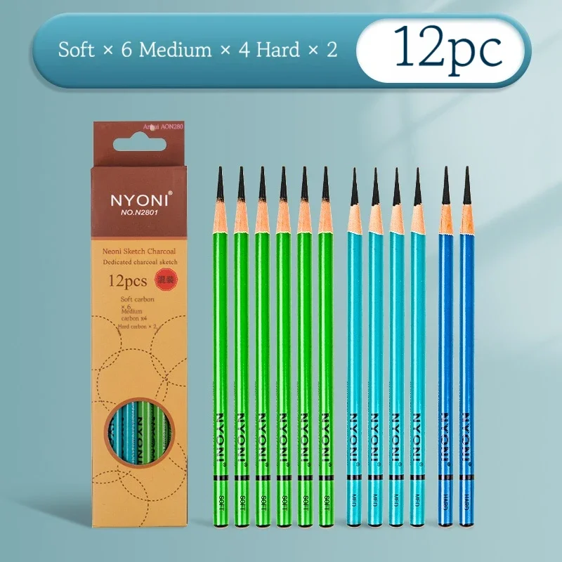 10/12 قطعة مجموعة أقلام رسم اح - مراجعة Sketching Charcoal Set وسعره