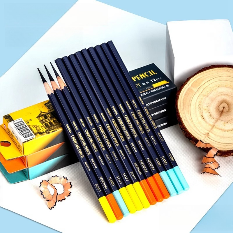 مجموعة أقلام فحم خشبية احترافي - مراجعة Sketching Charcoal Set وسعره