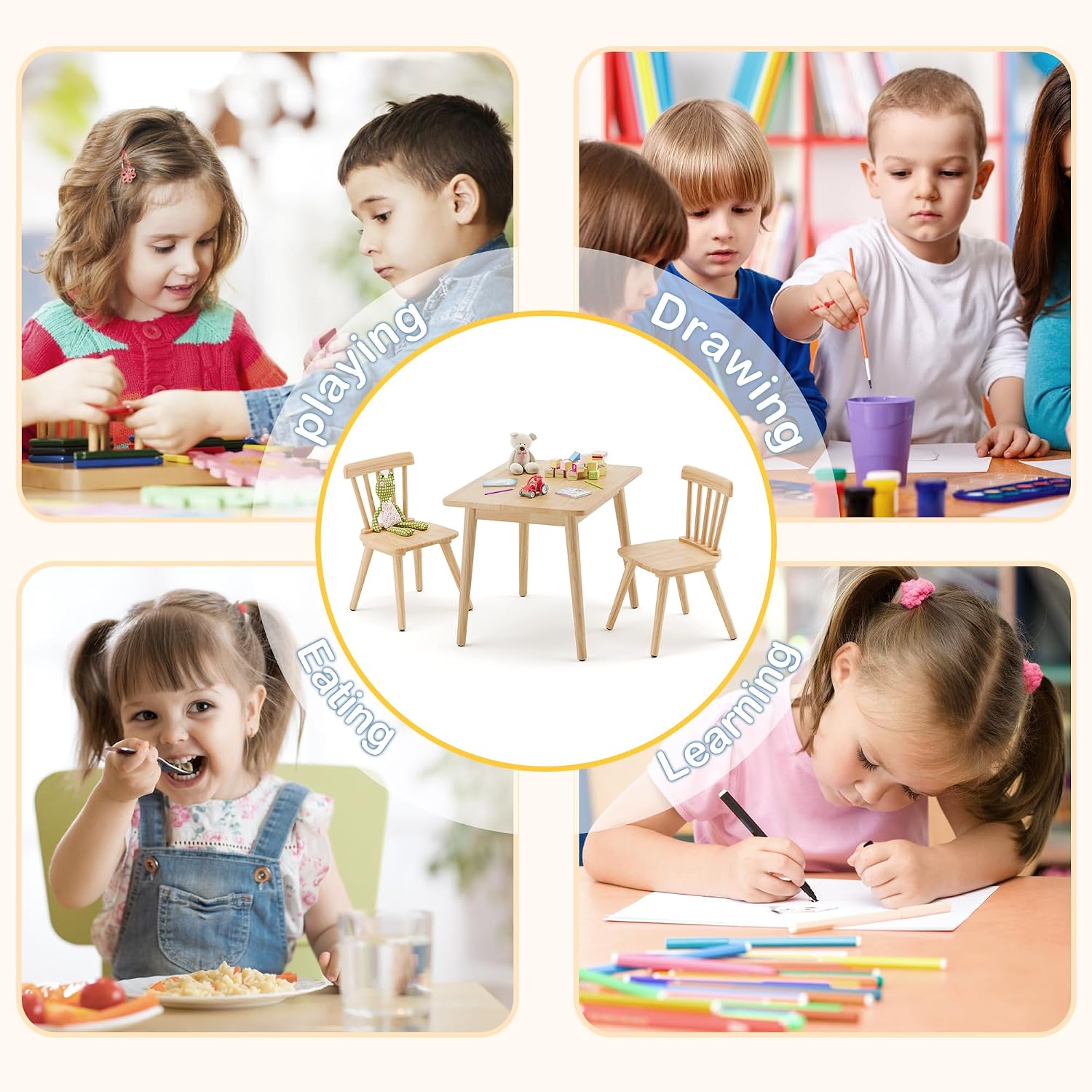 طقم طاولة وكرسي للأطفال من خشب - مراجعة Art Craft Toddlers وسعره