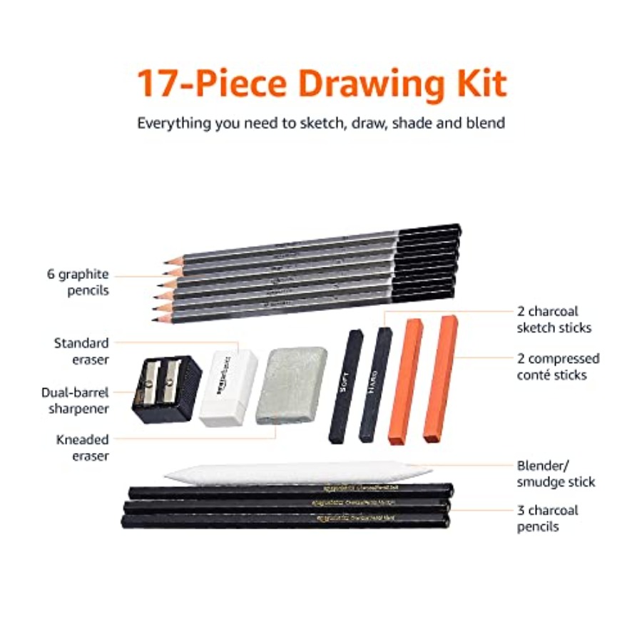 مجموعة أقلام رسم وتخطيط فنية،  - مراجعة Sketching Charcoal Set وسعره